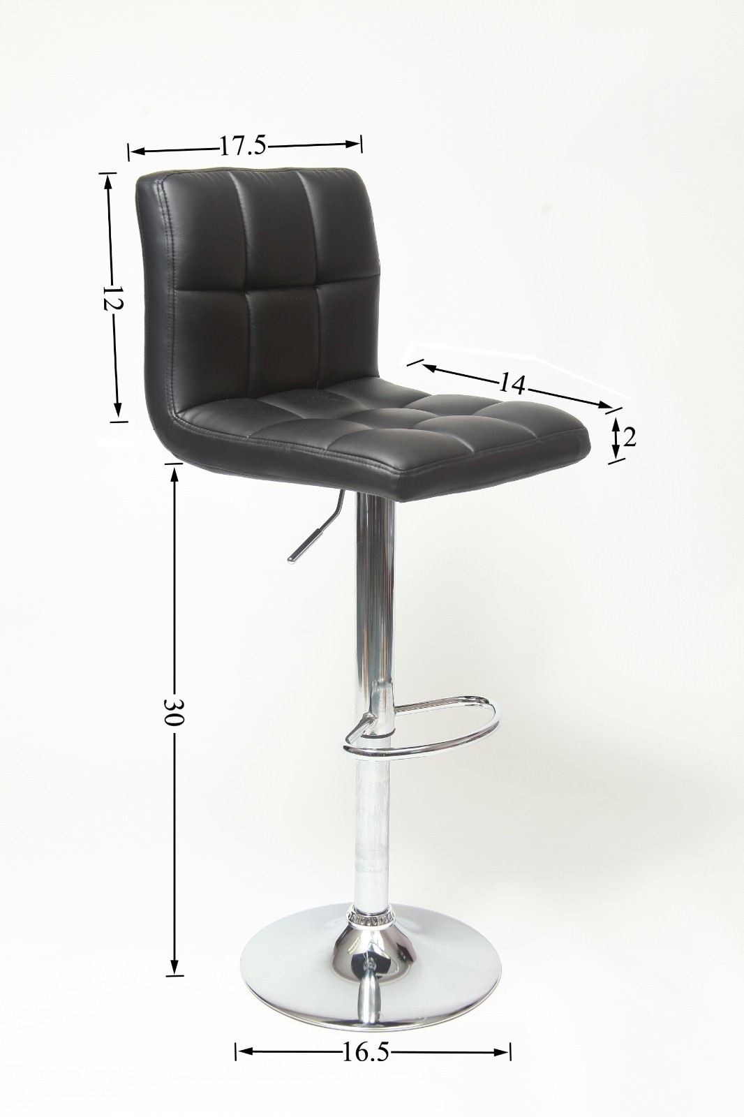 Swivel Adjustable Hydraulic Bar Stools Faux Leather Brown Set of 2