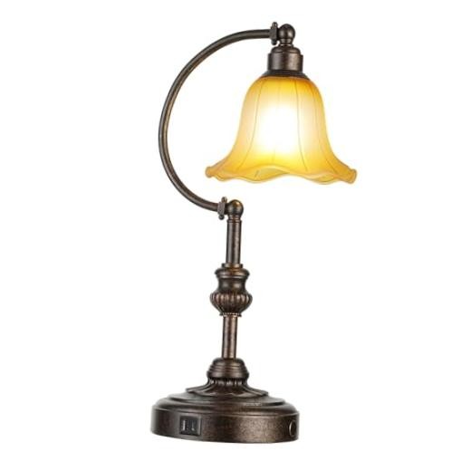 Touch Farmhouse Table Lamp for Living Room with USB C+A Ports | 3-Way Bronze