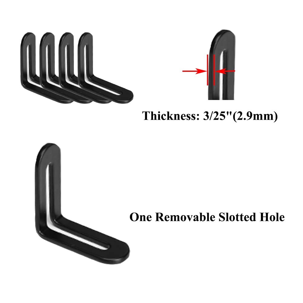 10 PCS 1 9/10 Inch Adjustable L-Shape Corner Brace Slotted Joint Bracket