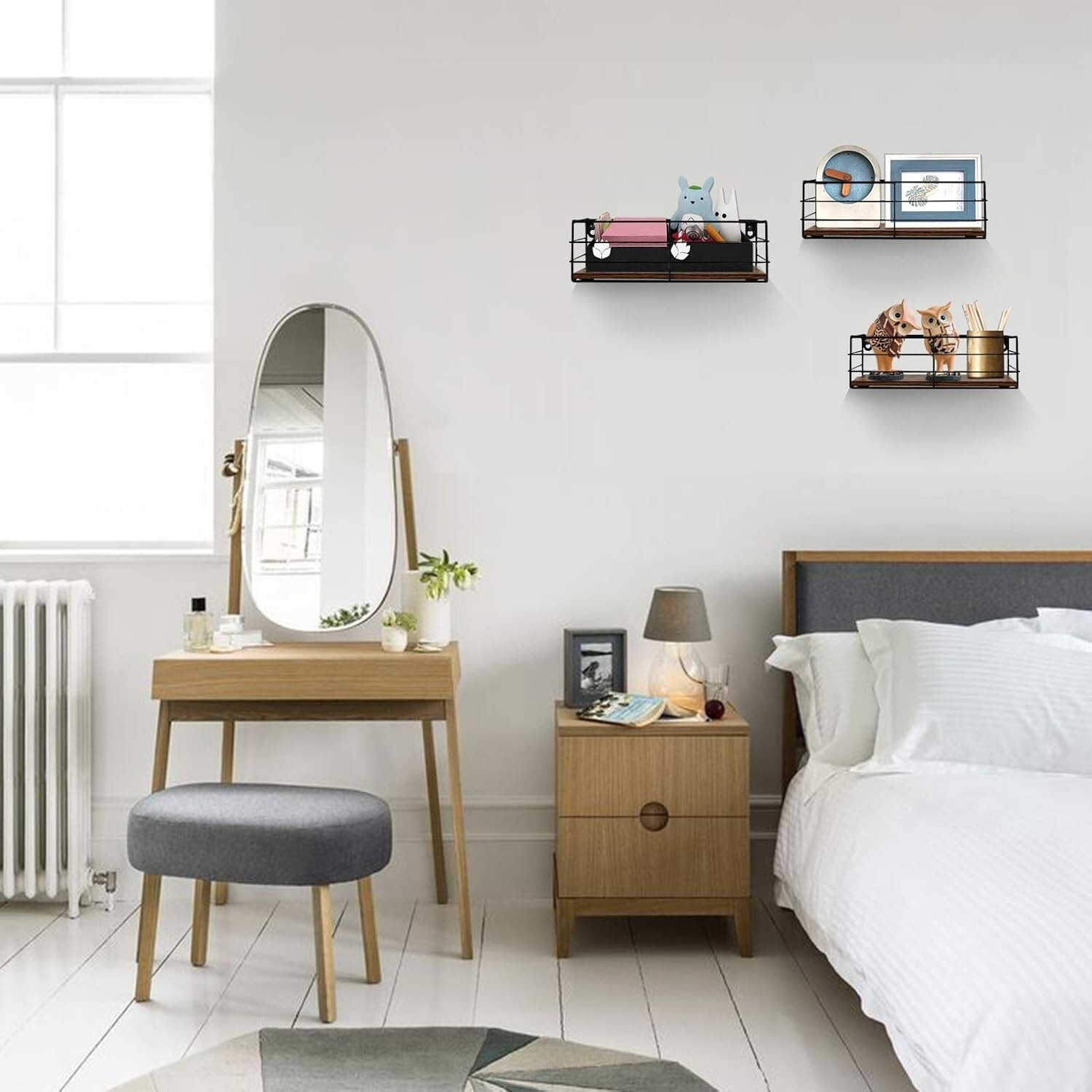 Floating Wall Shelves Set of 3 for Bathroom Living Room Bedroom Kitchen