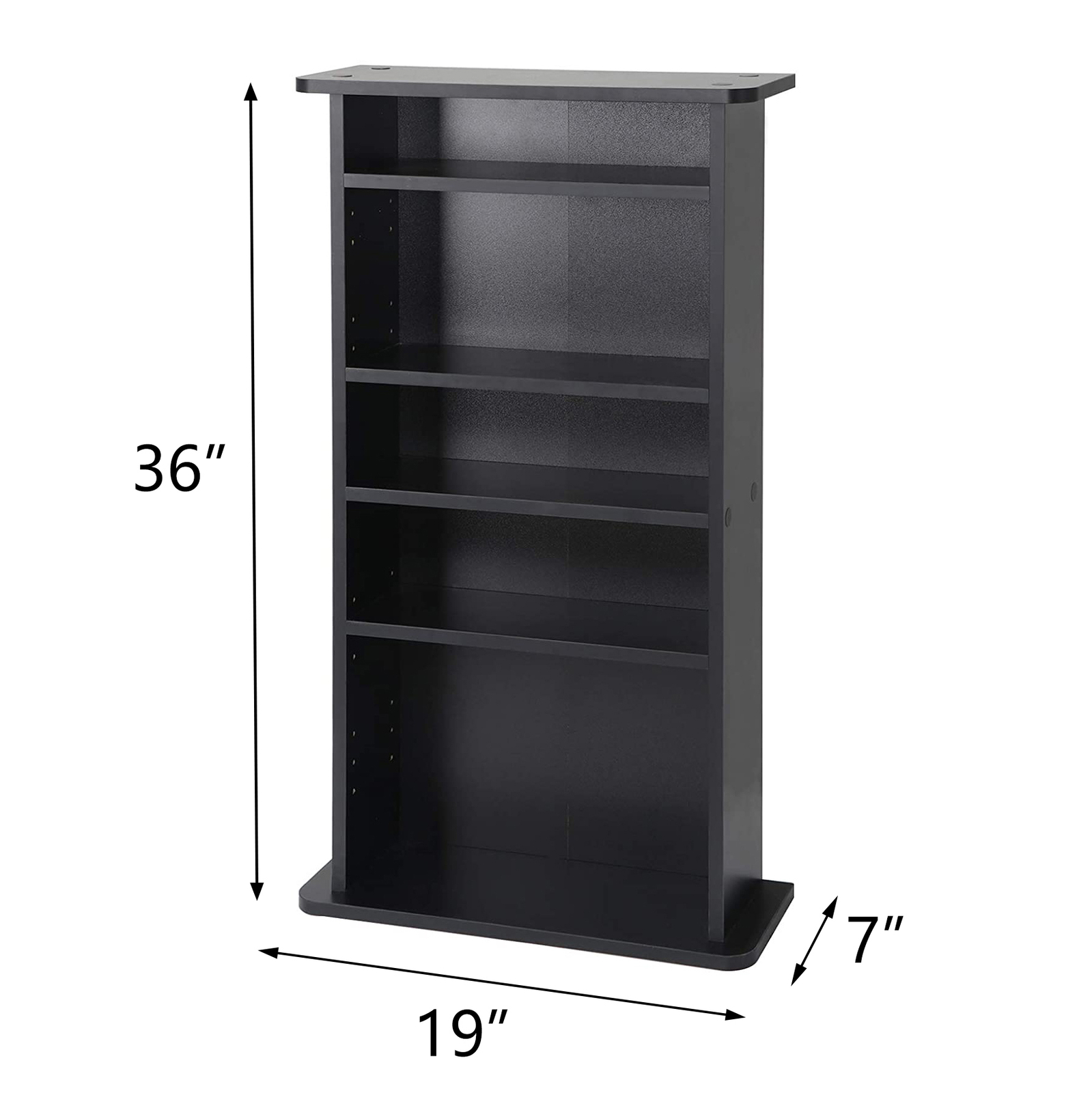 DVD CD Multimedia Cabinet Storage Adjustable 5 Layers Book Shelf Media Tower