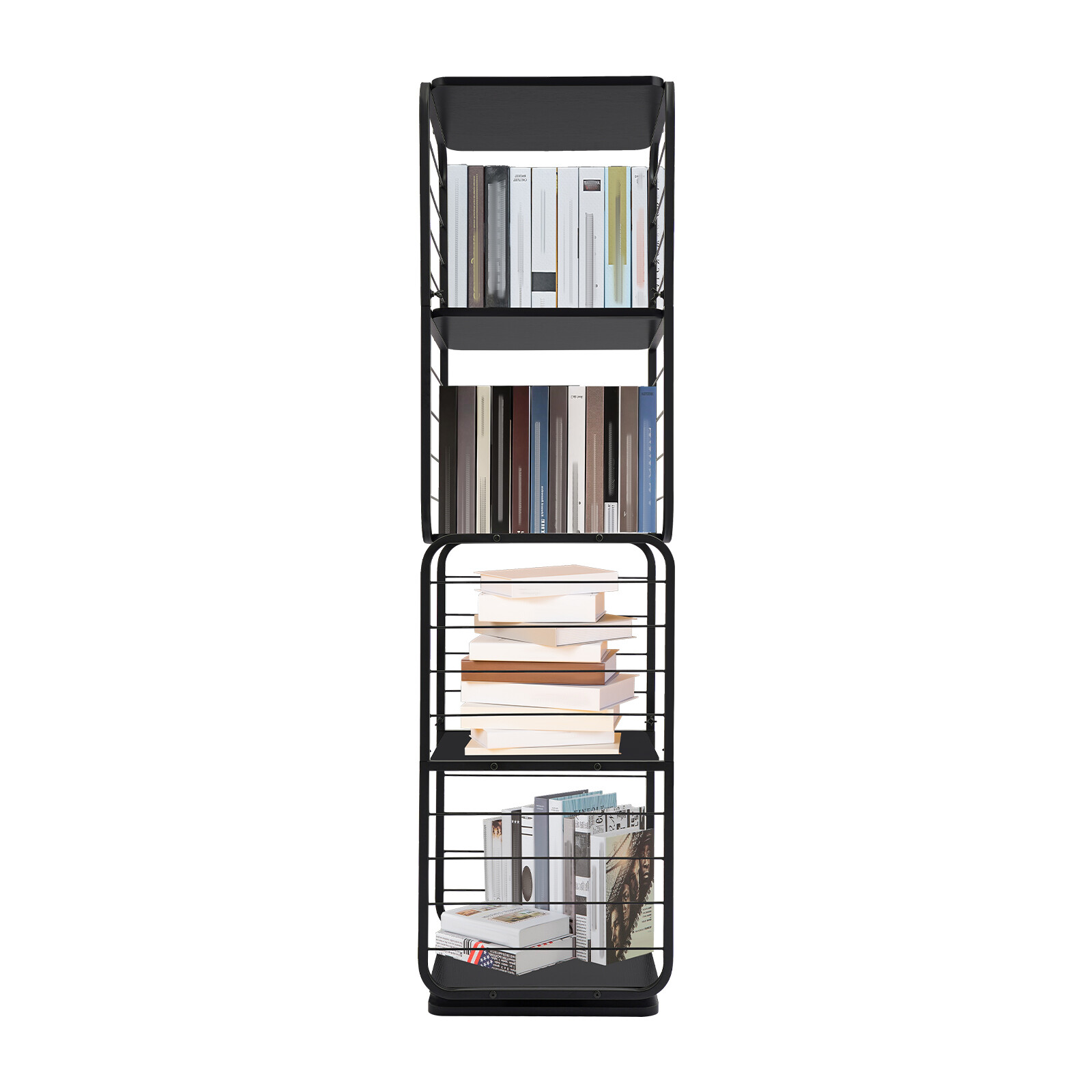 4-Tier Bookshelf 360° Rotating Bookshelf Bookshelf for Bedroom Living Room