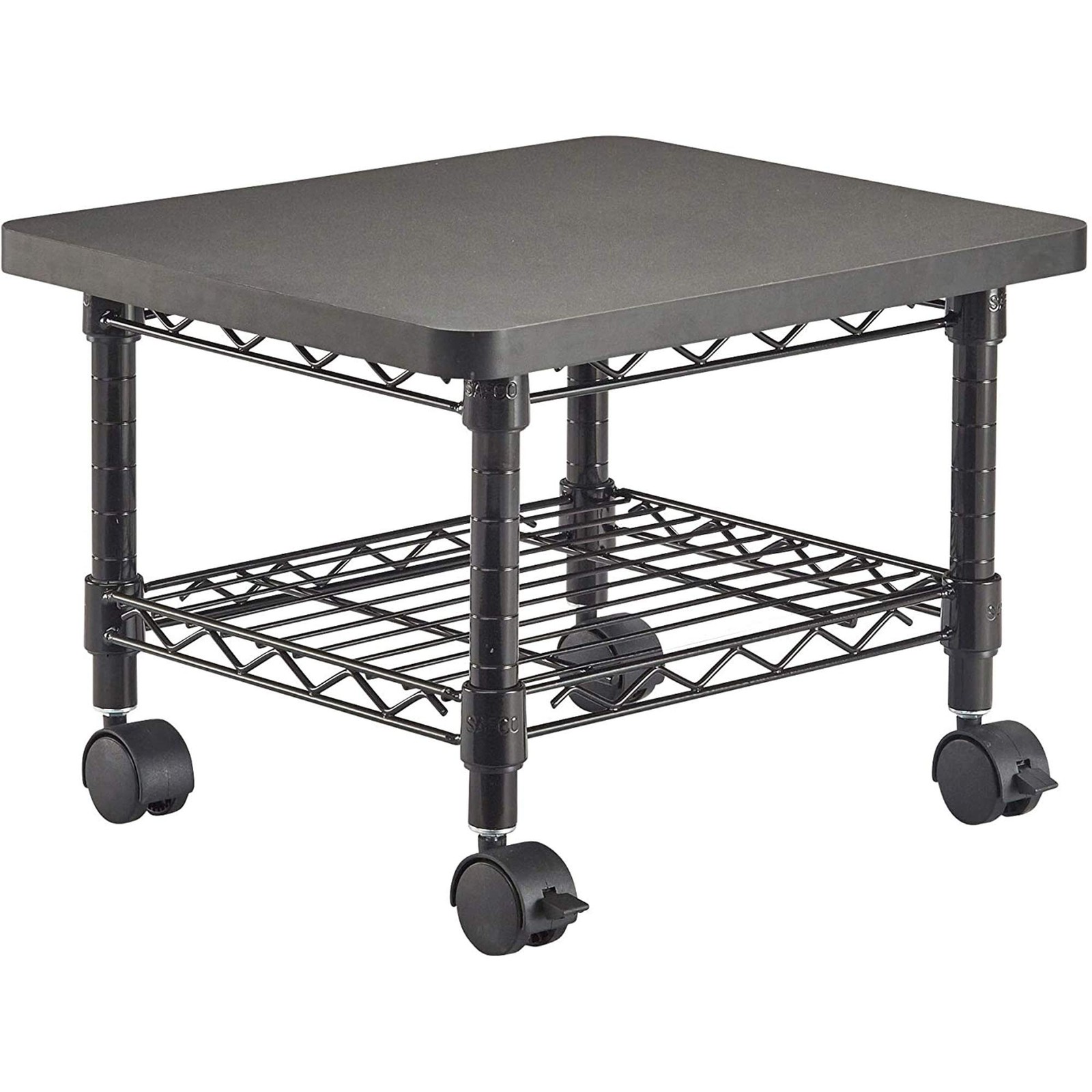 Safco Onyx Rolling Cart Printer Stand Under-Desk Mobile Utility Table for Home