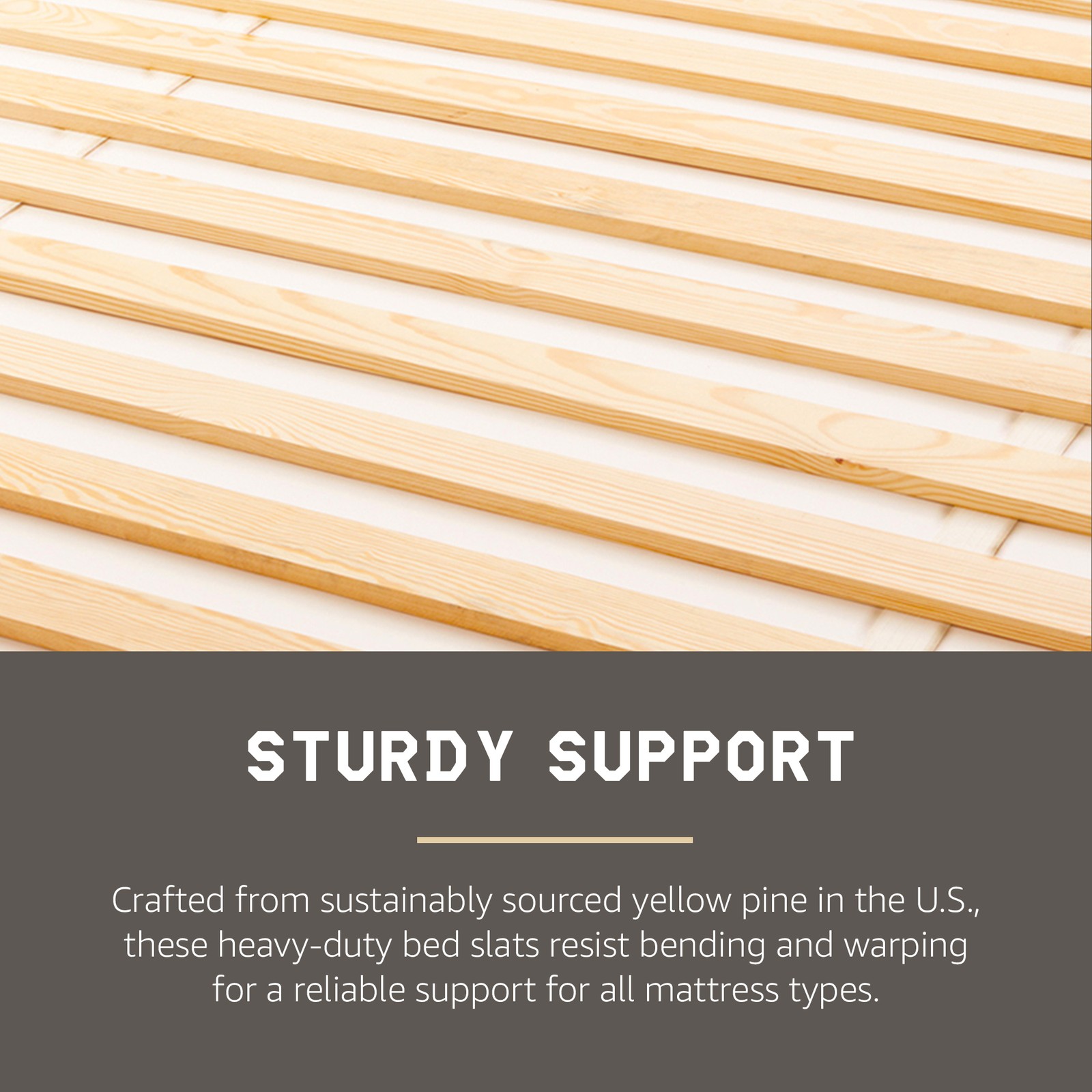 Hercules Heavy-Duty Solid Pine Wood Bed Slats Bunkie Board, Twin(Open Box)