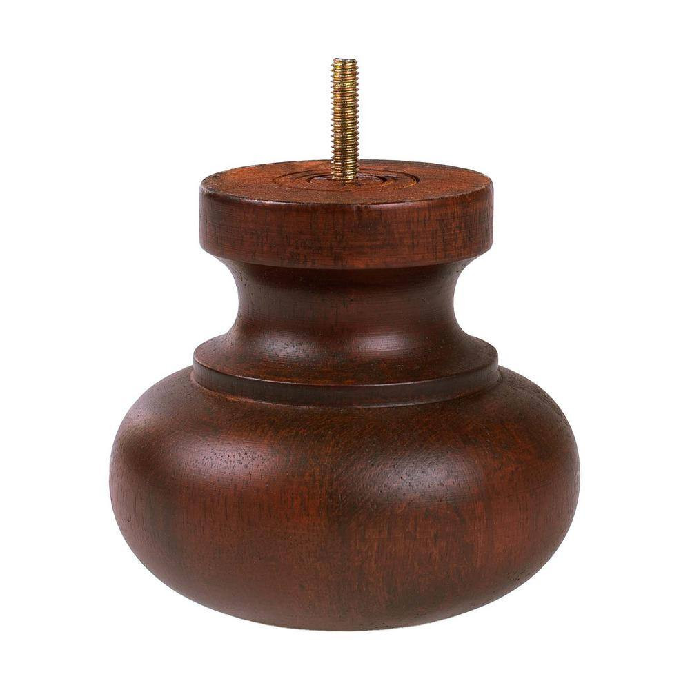 4-1/2 In. X 4-13/16 In. Stained Cherry Solid Hardwood round Bun Foot