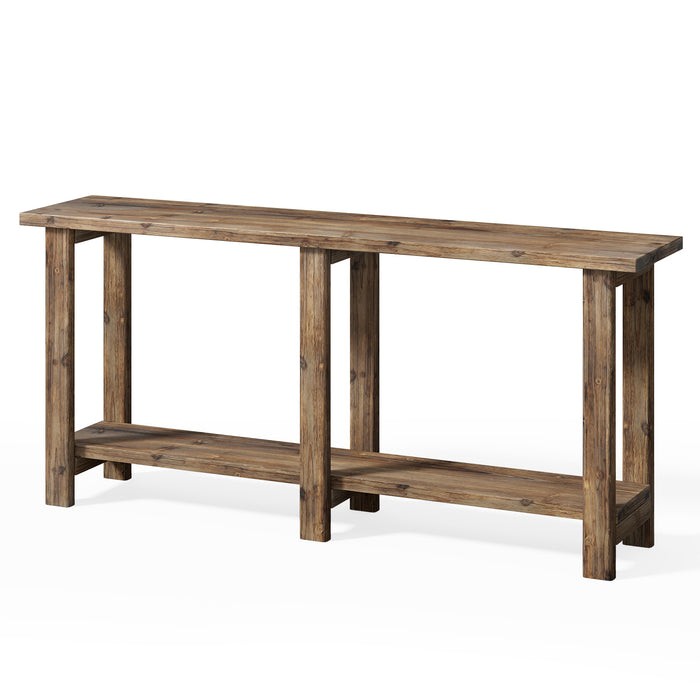 70.9-Inch Extra Long Solid Wood Console Table, Wooden Sofa Table for Entryway