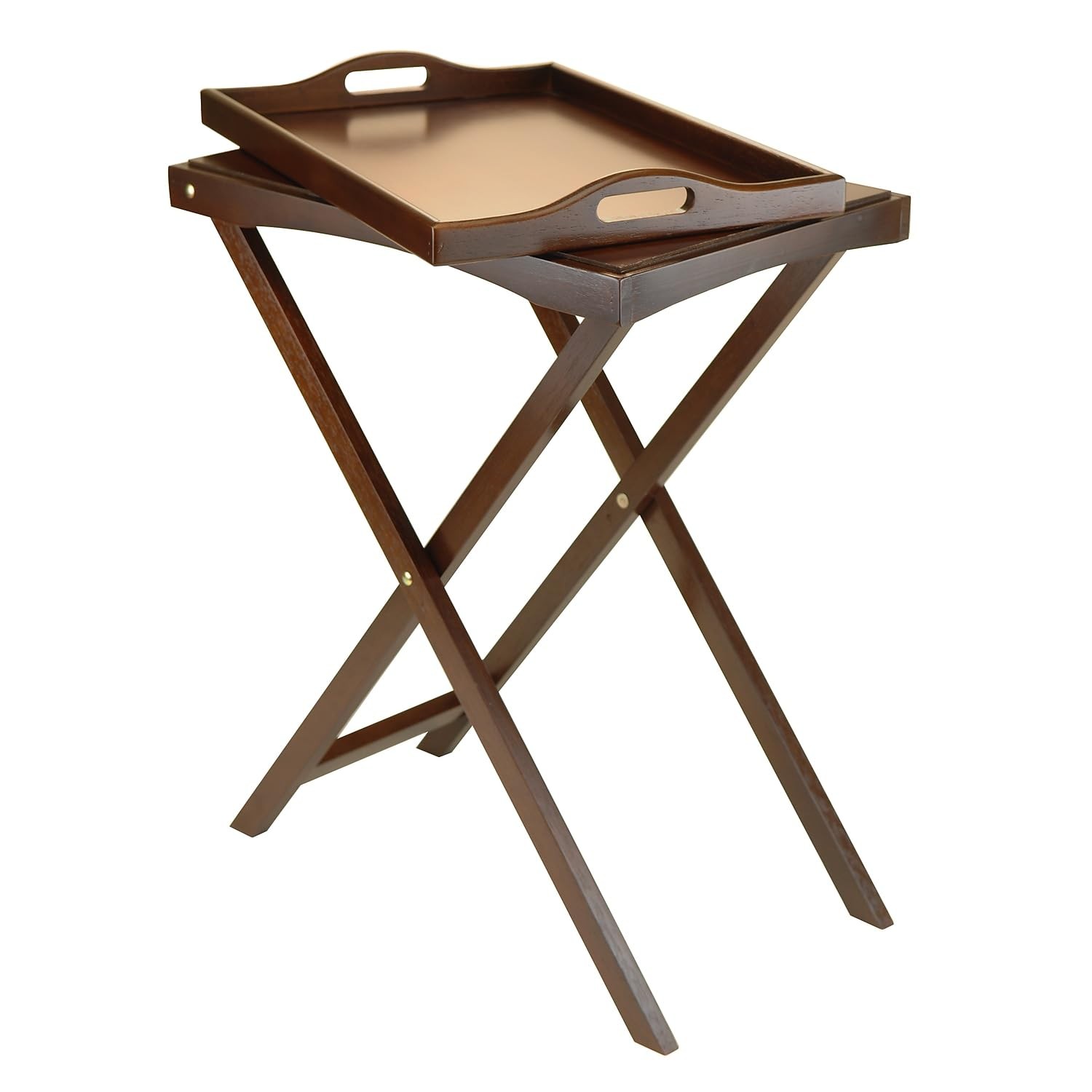 Wood Devon Butler TV Table with Serving Tray