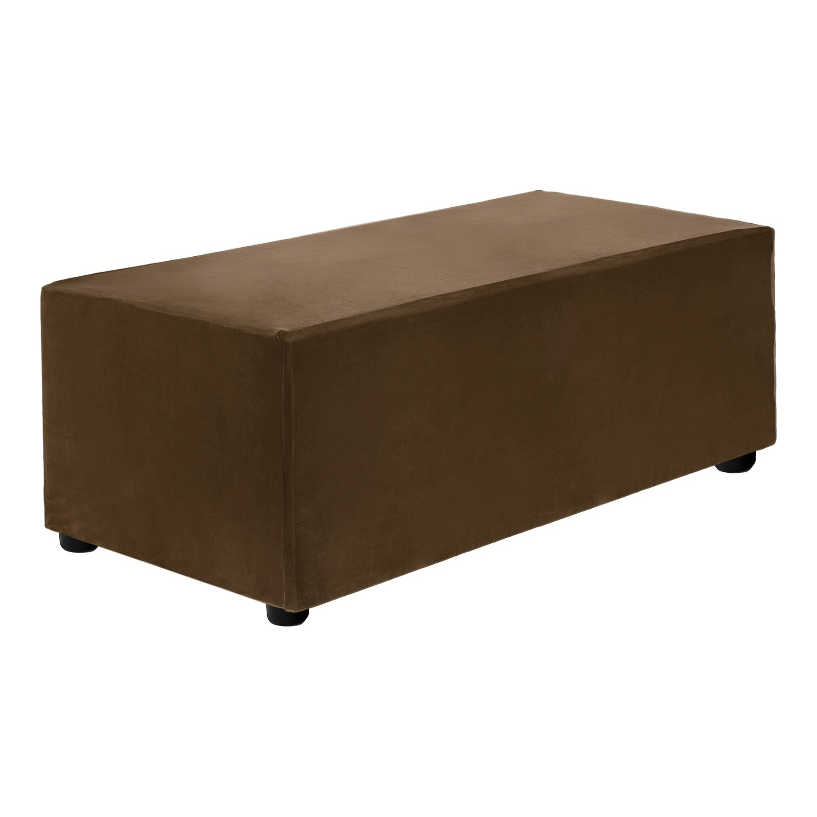 Stretch Foot Stool Cover Rectangular Fit Long 32.68″-39.76″ M-Large Dark Brown
