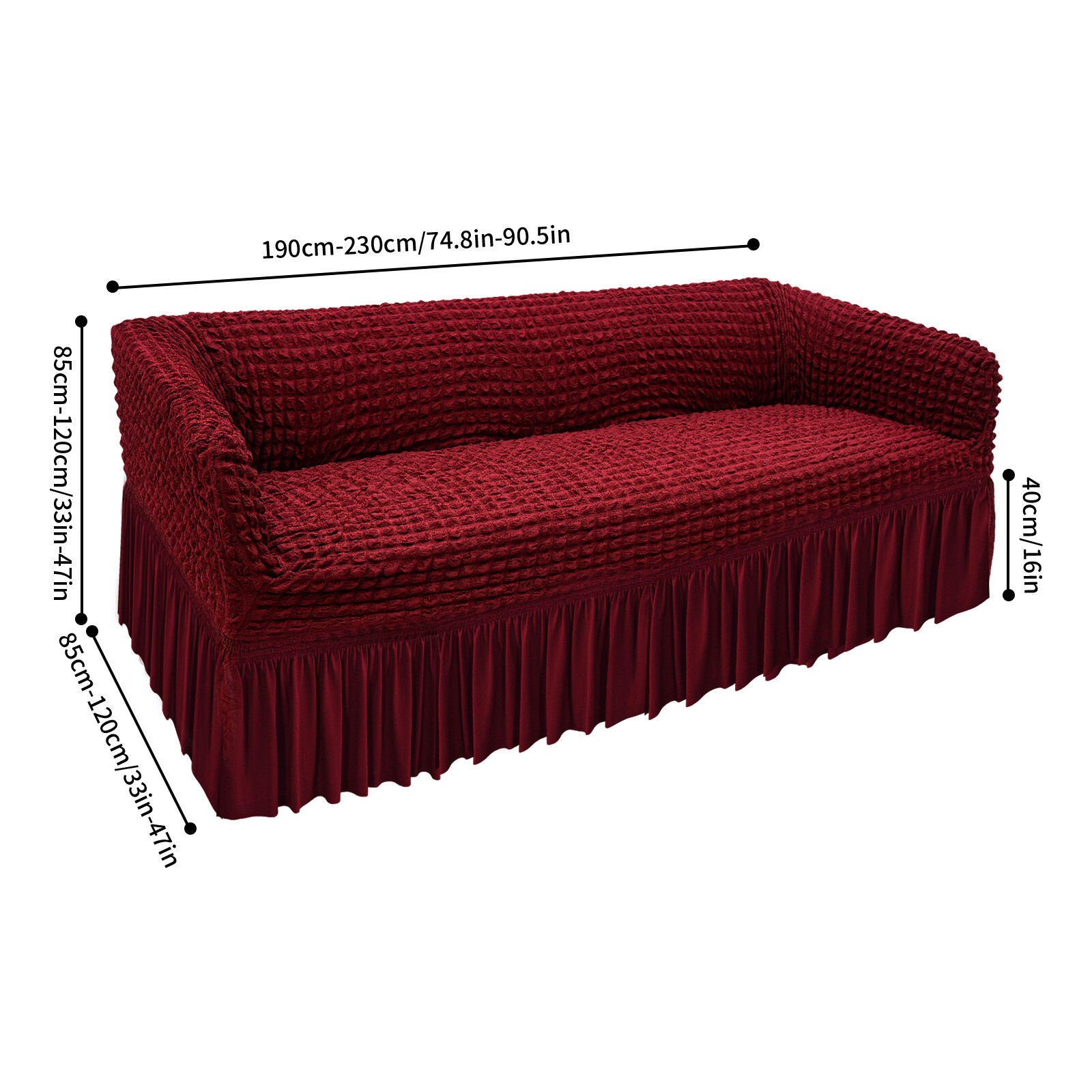 Sofa Slipcover, Stretch Slipcover, High Elastic Sofa Couch Cover with Skirt