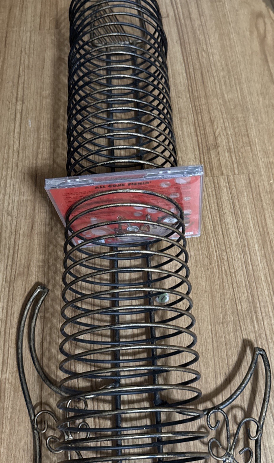 Black Gold 40”x10.5”x5” Metal Vertical 40 CD DVD Games Wall Hanging Wire Tower