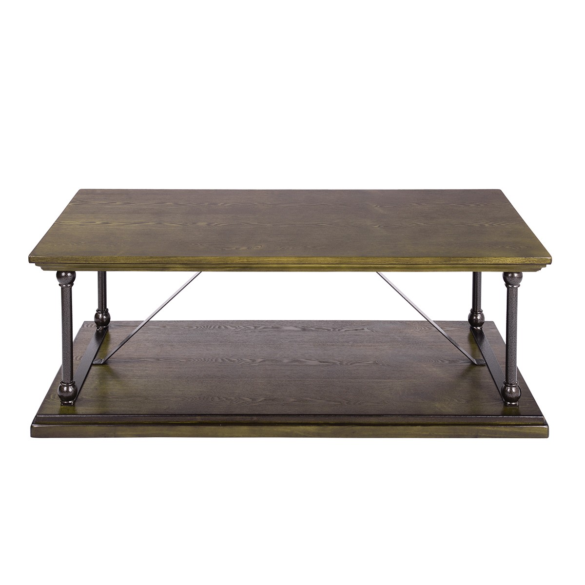 Coffee Table 2 Tier Dark Brown Wood Shelf Living Room Side Table Home Furniture