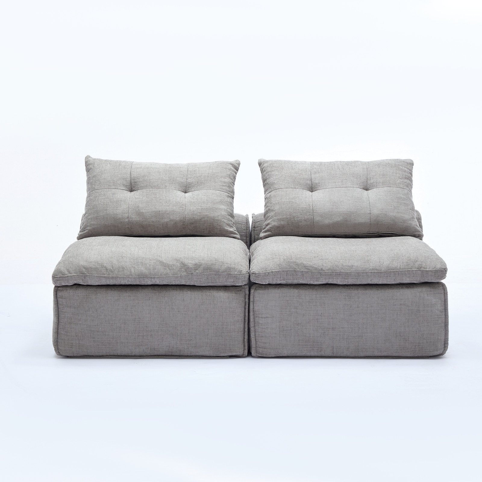 2-Seat Loveseat Sofa Chenille Neck Lumbar Pillow-Back Lounge Upholsted Couch 66″