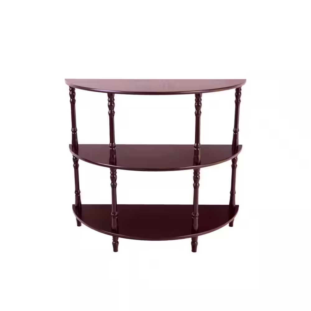 Console Table Entryway Table 3 Tier Shelf Wood Espresso Living Room Side Table
