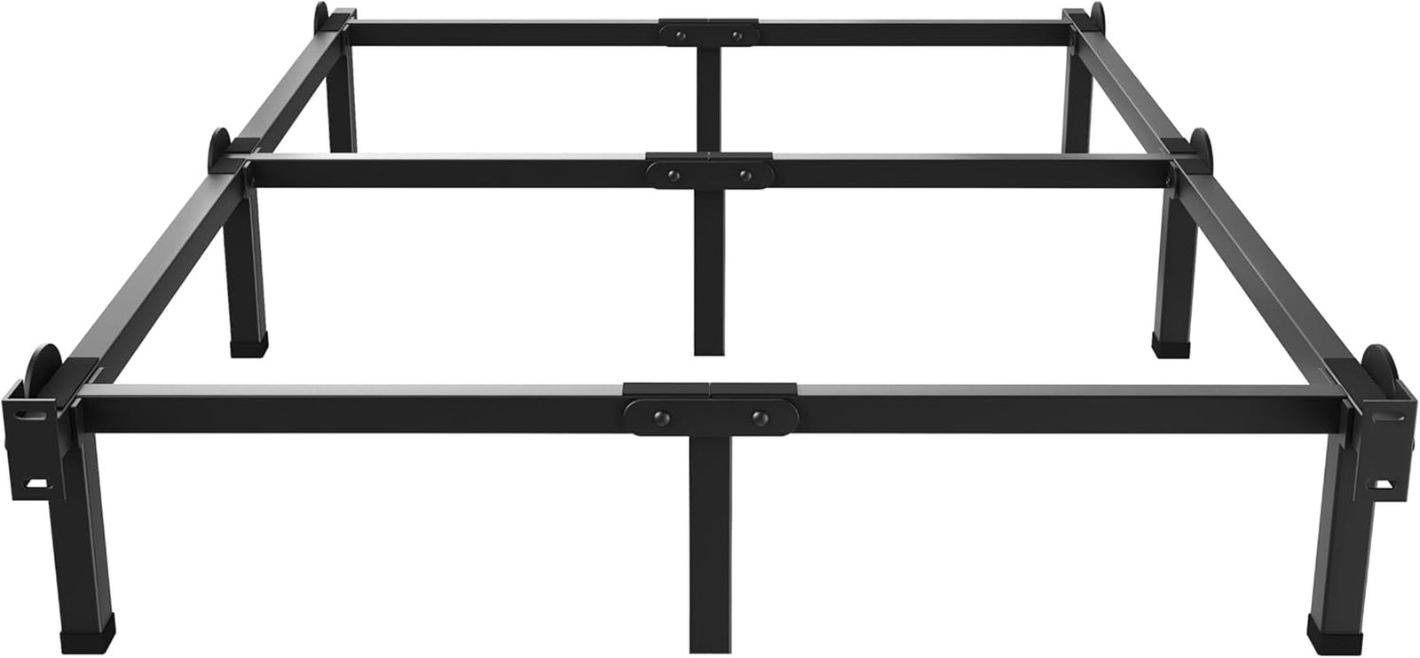 Sturdy Metal Bed Frame with 9 Legs, King Size, Easy Assembly, Black