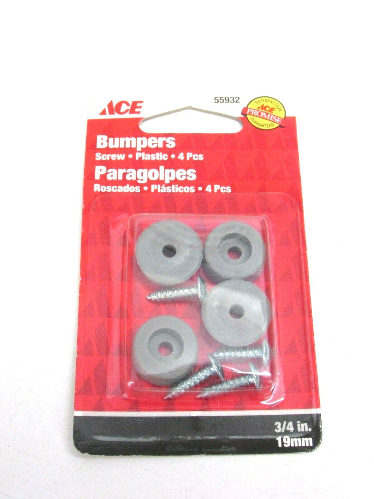 NEW! (4) ACE 3/4″ SCREW-ON PLASTIC BUMPERS, 55932
