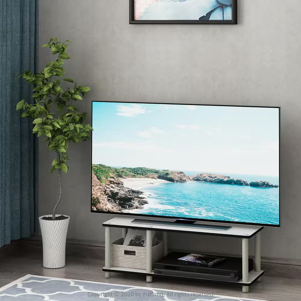 Just No Tools 31.5 In. White Particle Board TV Stand Fits Tvs up to 31 In. with
