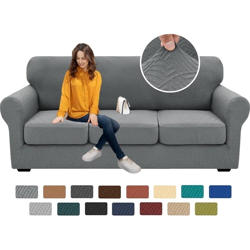4 Piece Premium Stretch Sofa Cover Non Slip Jacquard Furniture Protector New