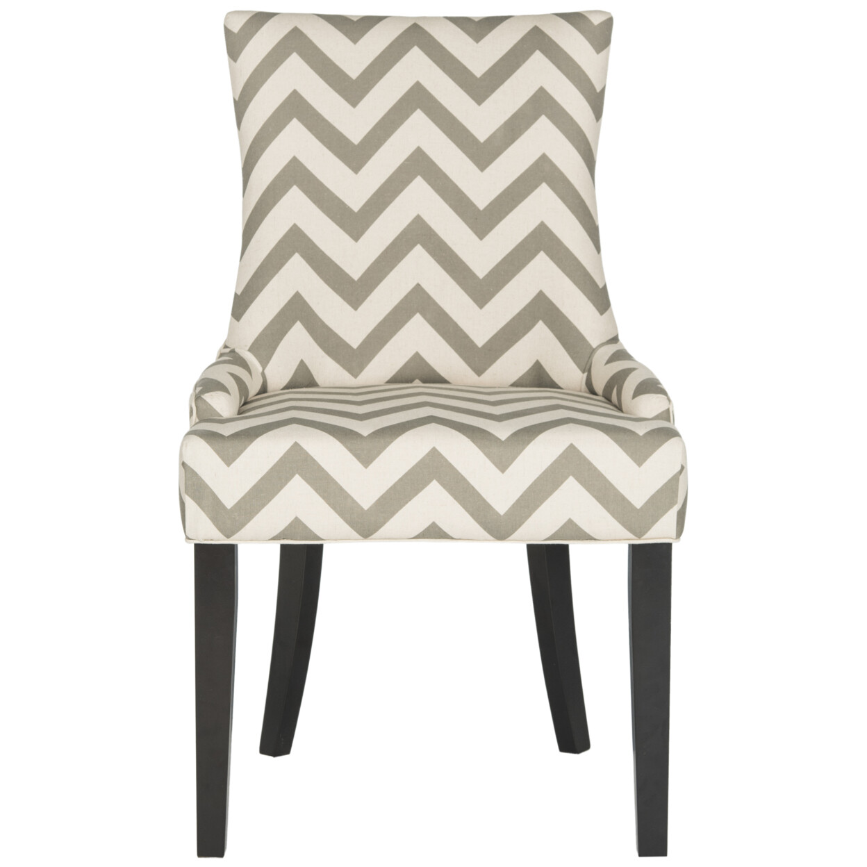 SAFAVIEH Lester 19”H Chevron Dining Chair Set of 2 | Grey / White |