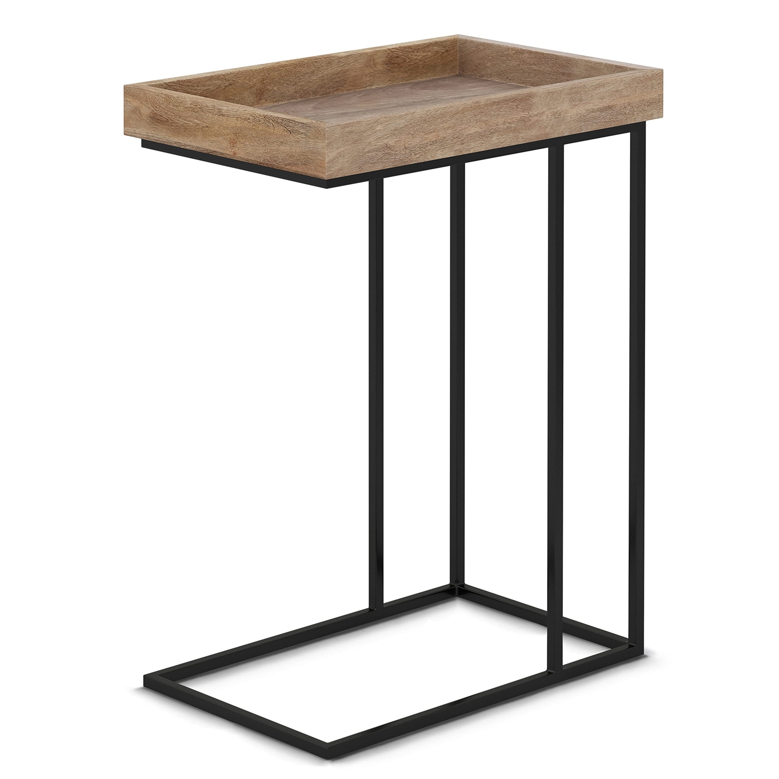 SIMPLIHOME Gallagher SOLID MANGO WOOD and Metal 12 Inch Wide Rectangle C Side