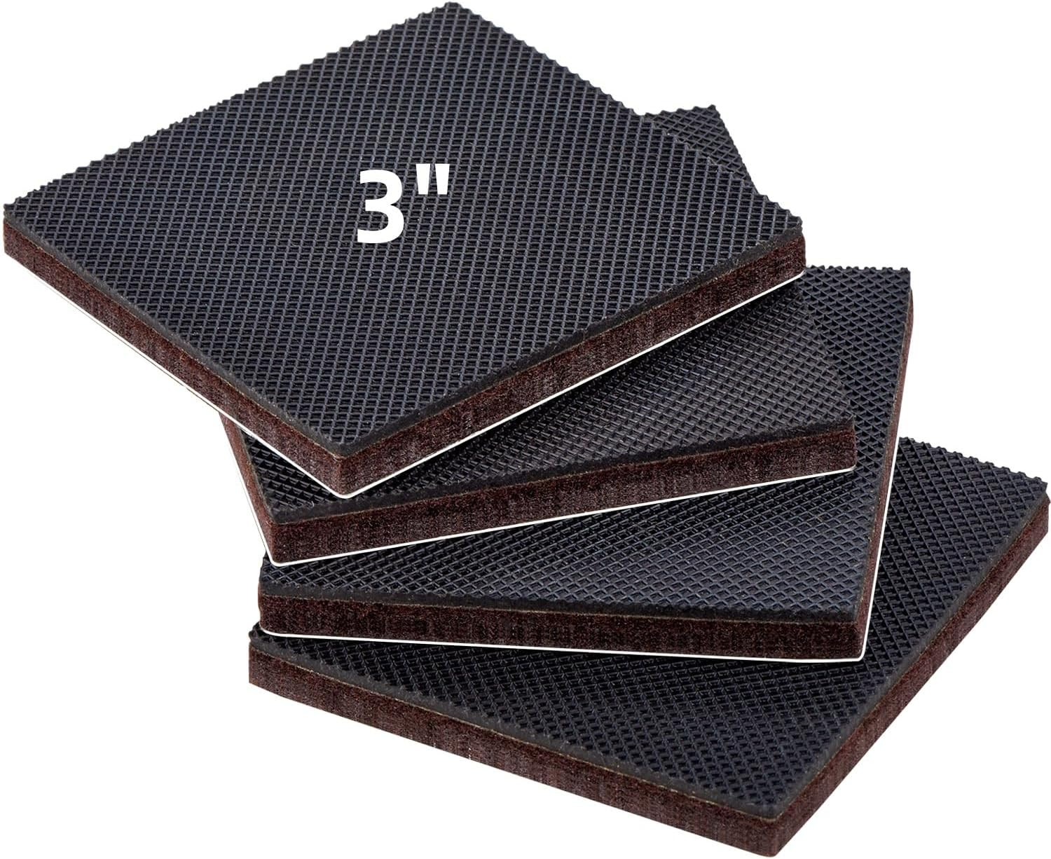 Anti Slip Furniture Rubber Pads 4Pcs 3″ Square Non Slip Furniture Pads Hardwood
