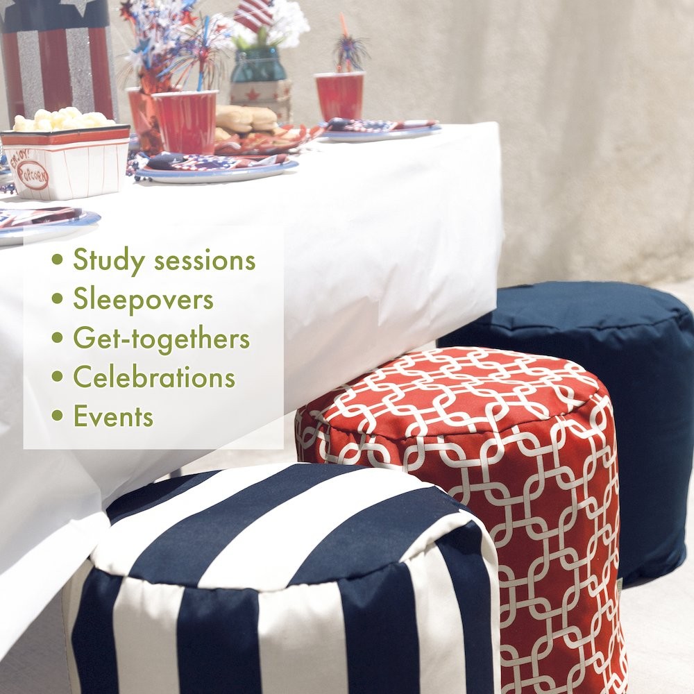 Majestic Home Goods Pouf Polka Dot (Large) Black