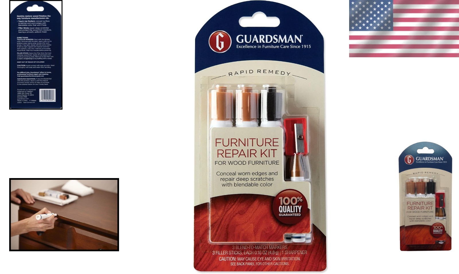 Luxury Furniture Scratch Repair Kit with Wax Filler & Touch-Up Markers, 3 Colors