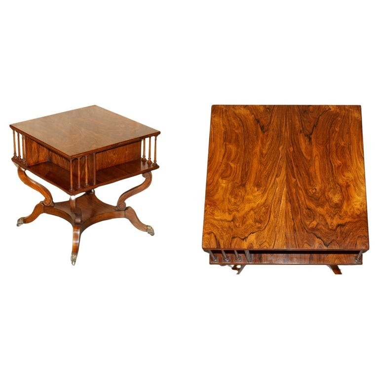 FULLY RESTORED MUSEUM QUALITY ENGLISH REGENCY CIRCA 1820 ROSEWOOD BOOK TABLE