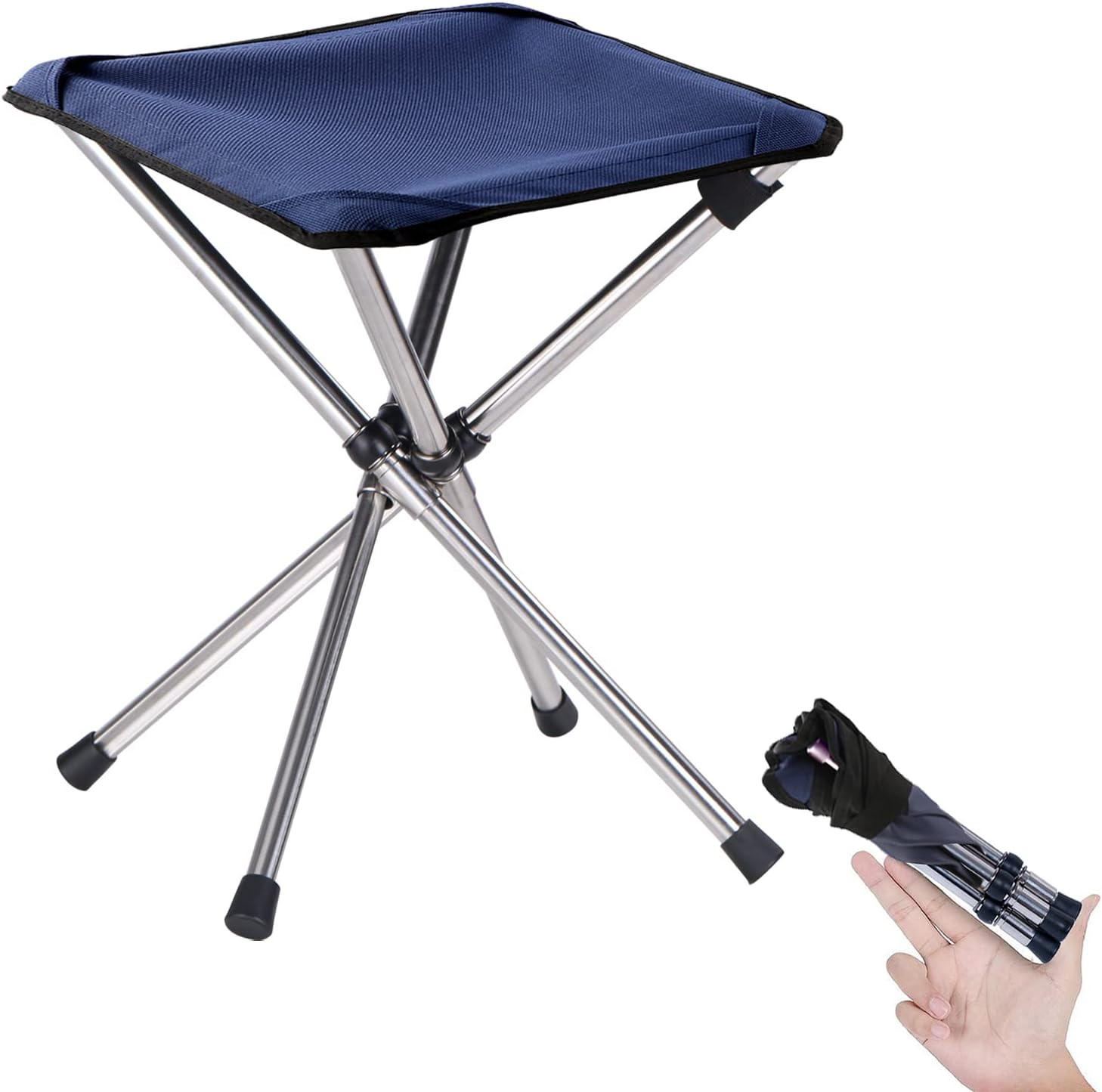 Portable Stool, 13.8 Inch High & 1.32 Lbs Small Folding Chair, Telescopic Compac