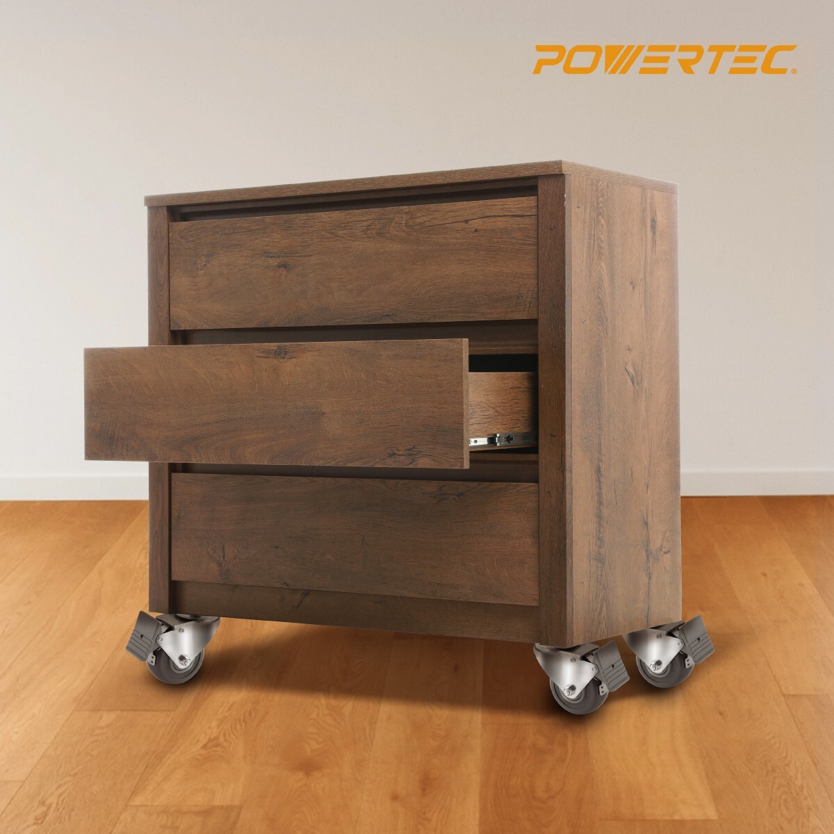 POWERTEC 4PK 2-3/8″ Dual Locking Swivel Caster Wheels 400lb Weight Capacity