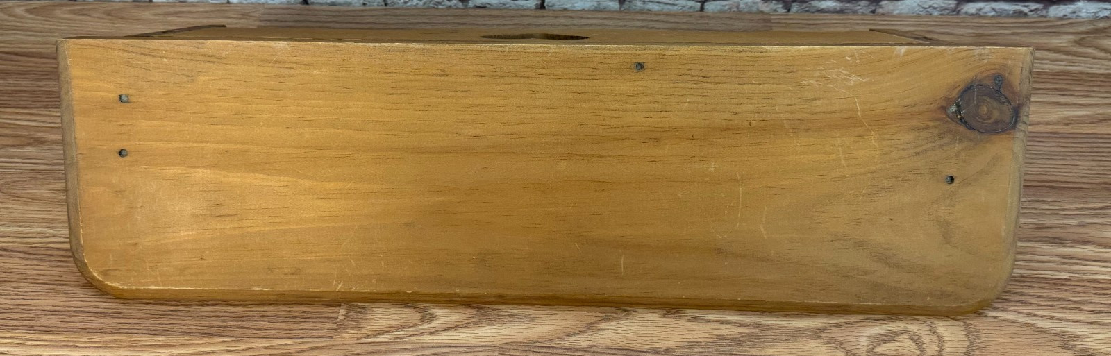 Vintage Wooden Wall 2 Peg Shelf w/ Heart Cutout Design – 24”x7”x7” – Farm House