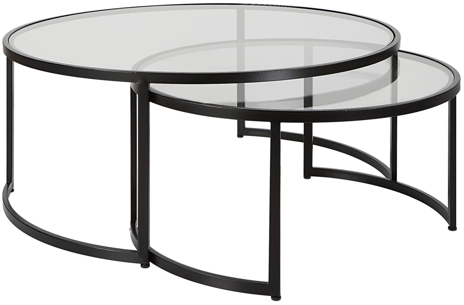 Uttermost 25190 Rhea 42″ Diameter Iron and Tempered Glass Nesting – Black