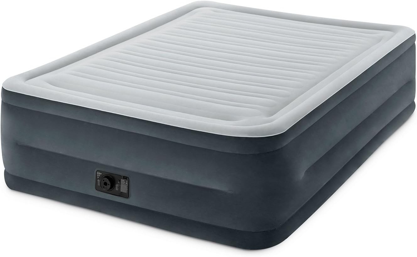 Intex 64417ED 22″ Dura-Beam Hi-Rise Airbed w/ Built-in Electric Pump – Queen