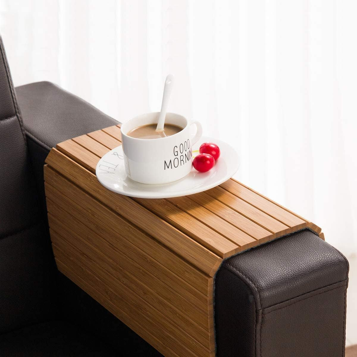 Sofa Arm Tray Table – Flexible/Foldable Couch Arm Table Perfect for Drink & Snac