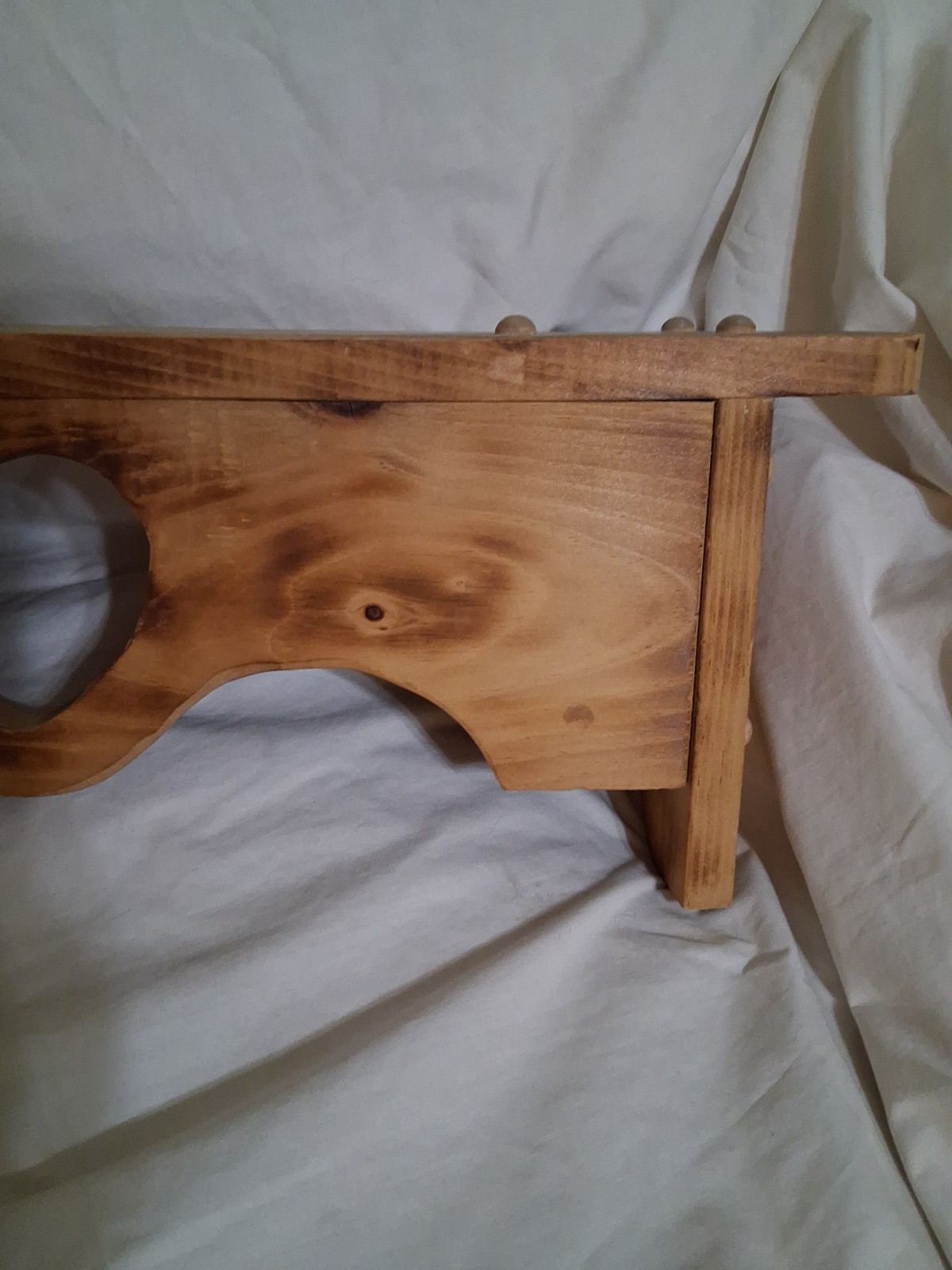 Cottage Core Wooden Wall Shelf Brown Rectangle Heart Cutout Wall Mount 23”x8 1/2