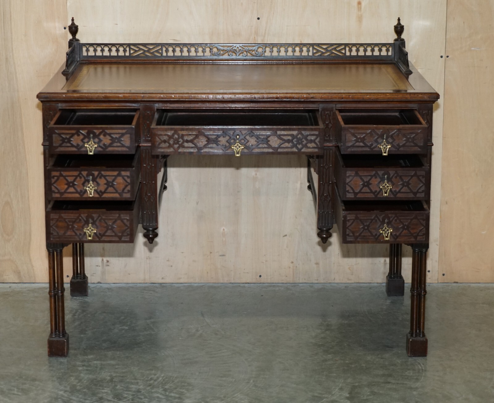 IMPORTANT ORIGINAL EDWARD & ROBERTS RESTORED CHINESE THOMAS CHIPPENDALE DESK