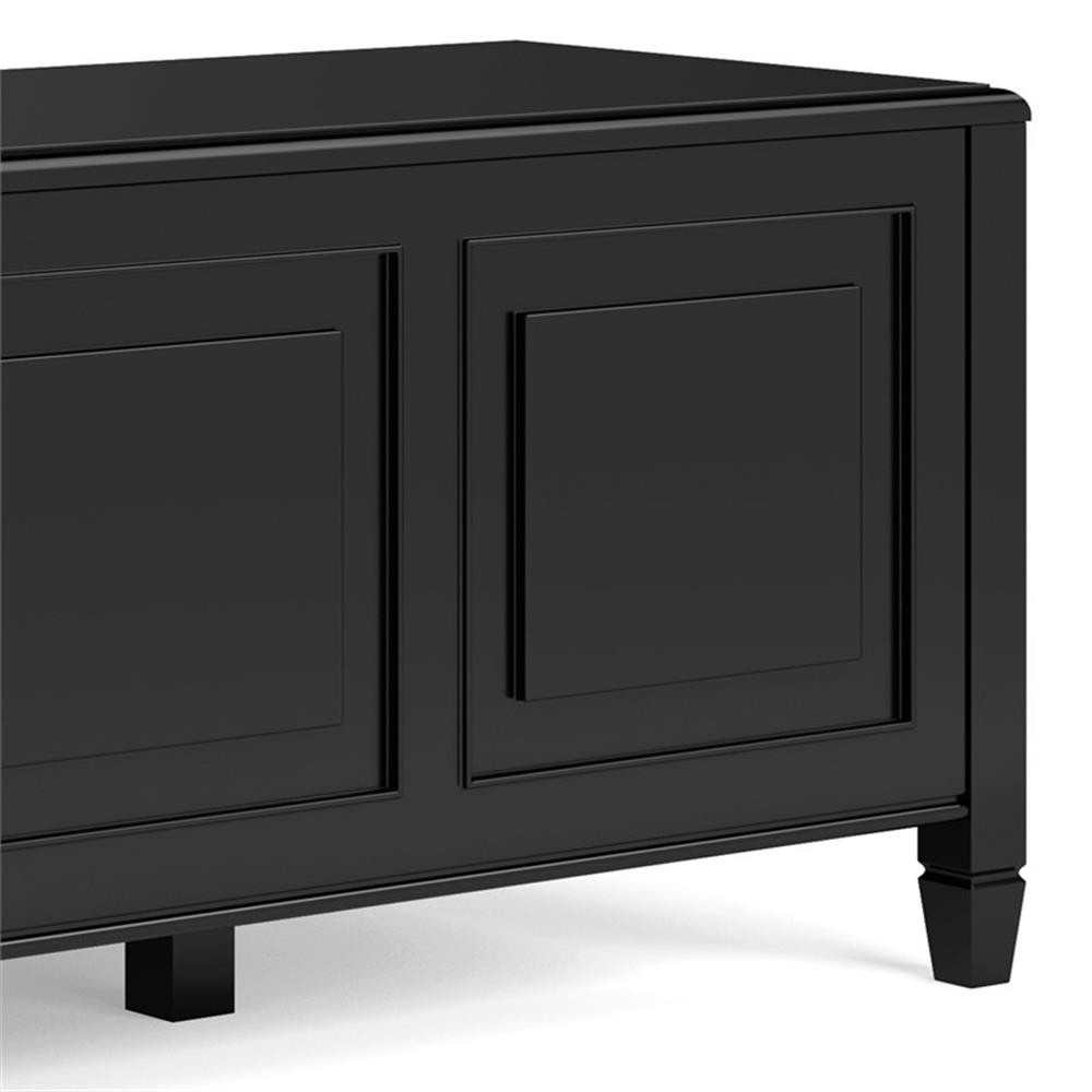Connaught 51 inch Wide Solid Wood Traditional Storage Bench Trunk in Black