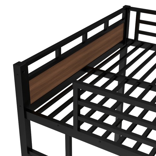 Queen over Queen Metal Bunk Bed,Separable Bed Frame w/Raised Security Fence