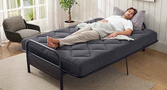 6″ Full Size Pillow Futon Mattress Replacement(Frame Not Included), Gel Memory