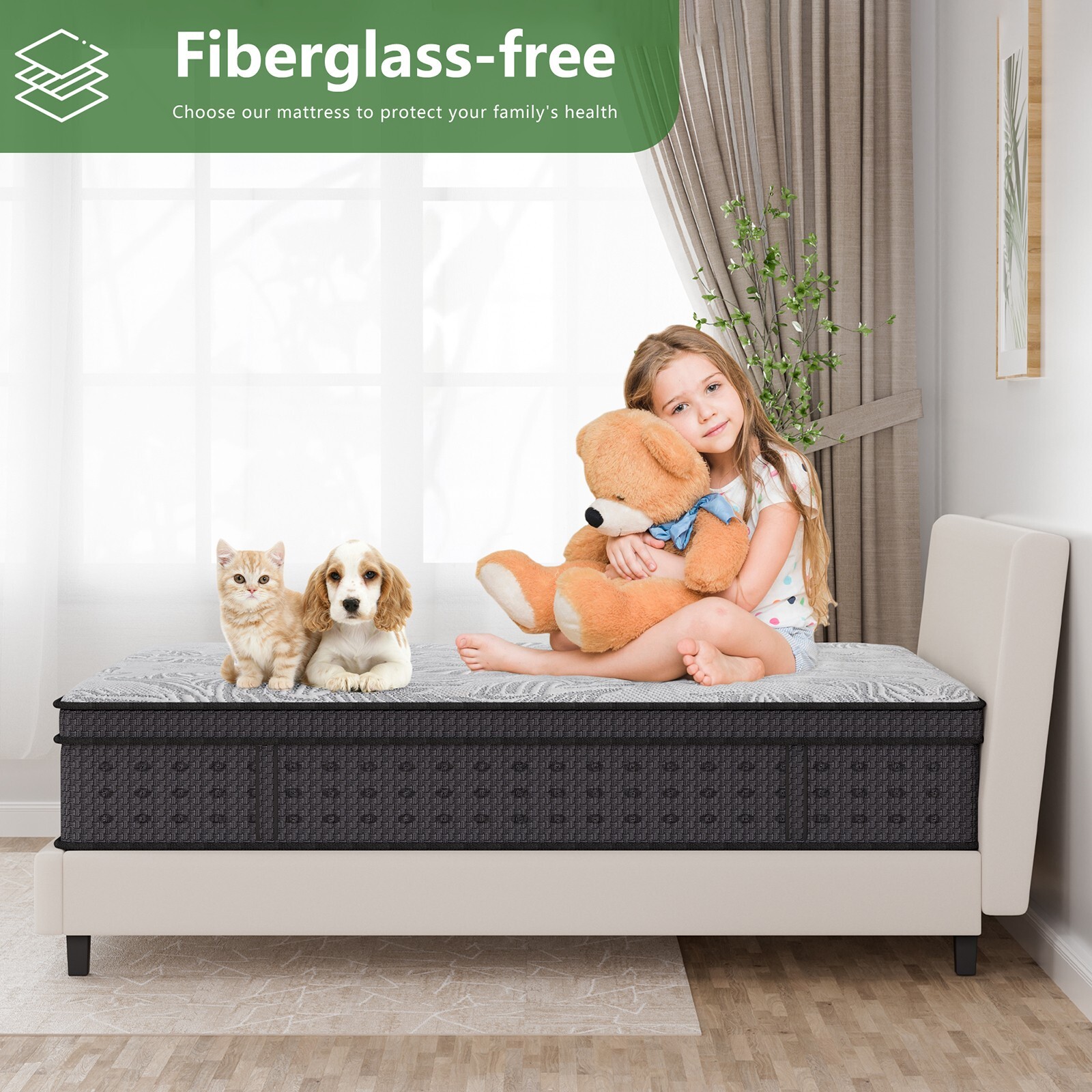 14″ Gel Infused Memory Foam Mattress Queen Size Hybrid Mattress Spring In A Box