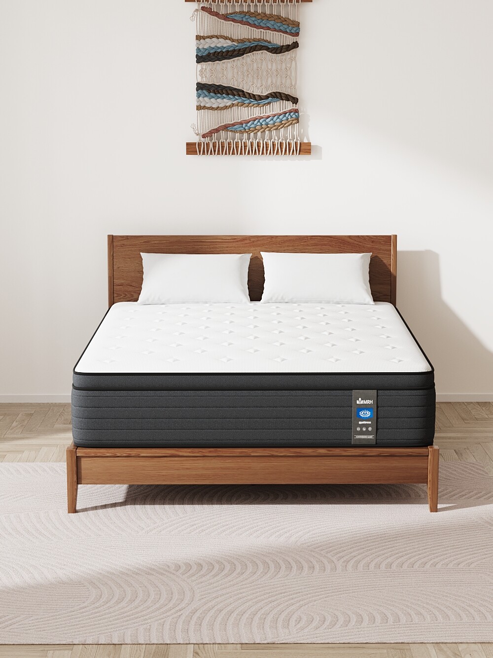 MRH 12-Inch Gel Memory Foam Mattress Twin Full Queen King Hybrid Mattress white