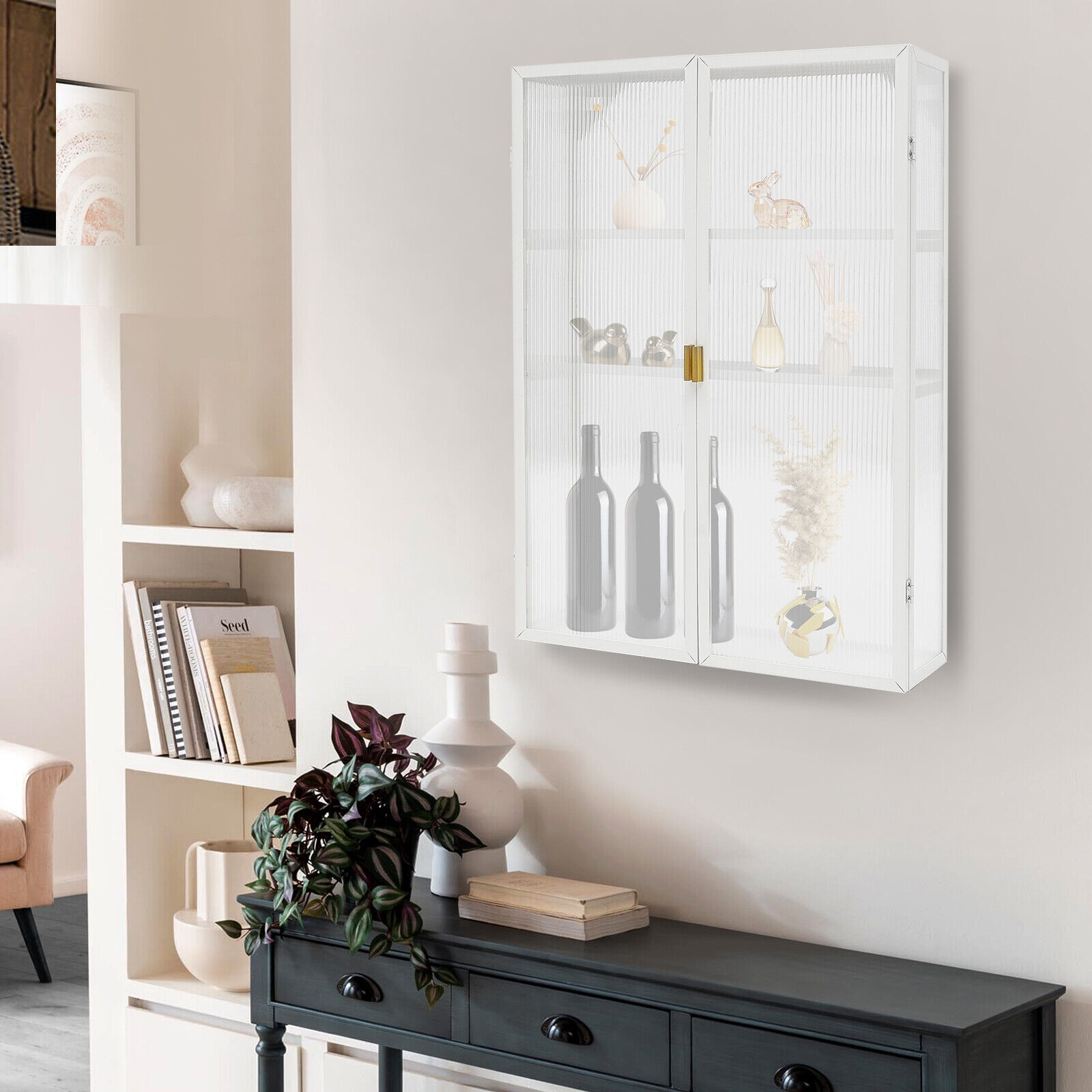 Kitchen & Bathroom Haze Double Door Wall Cabinet With Detachable Shelves