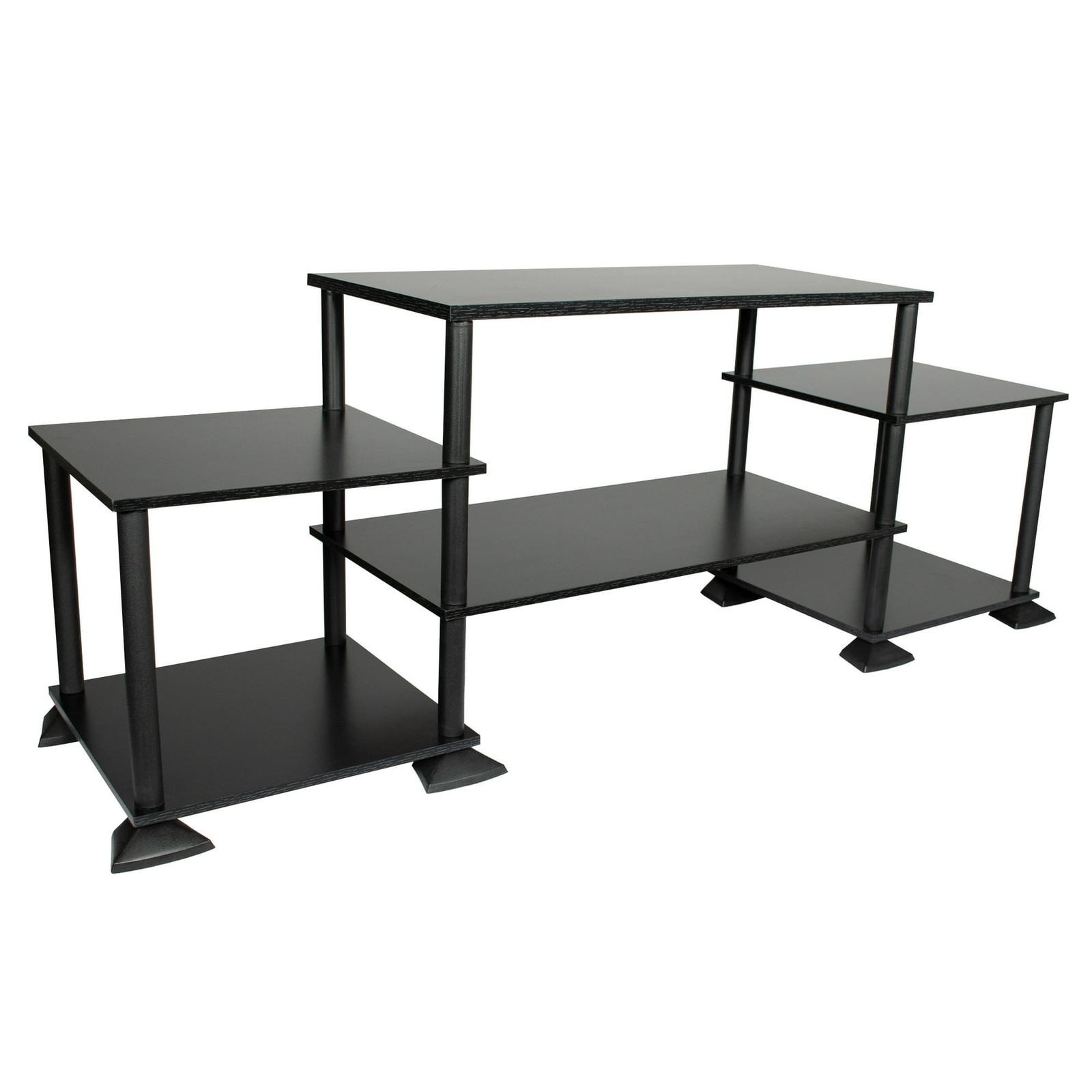 No Tools TV Stand for TVs up to 40″, True Black Oak Finish