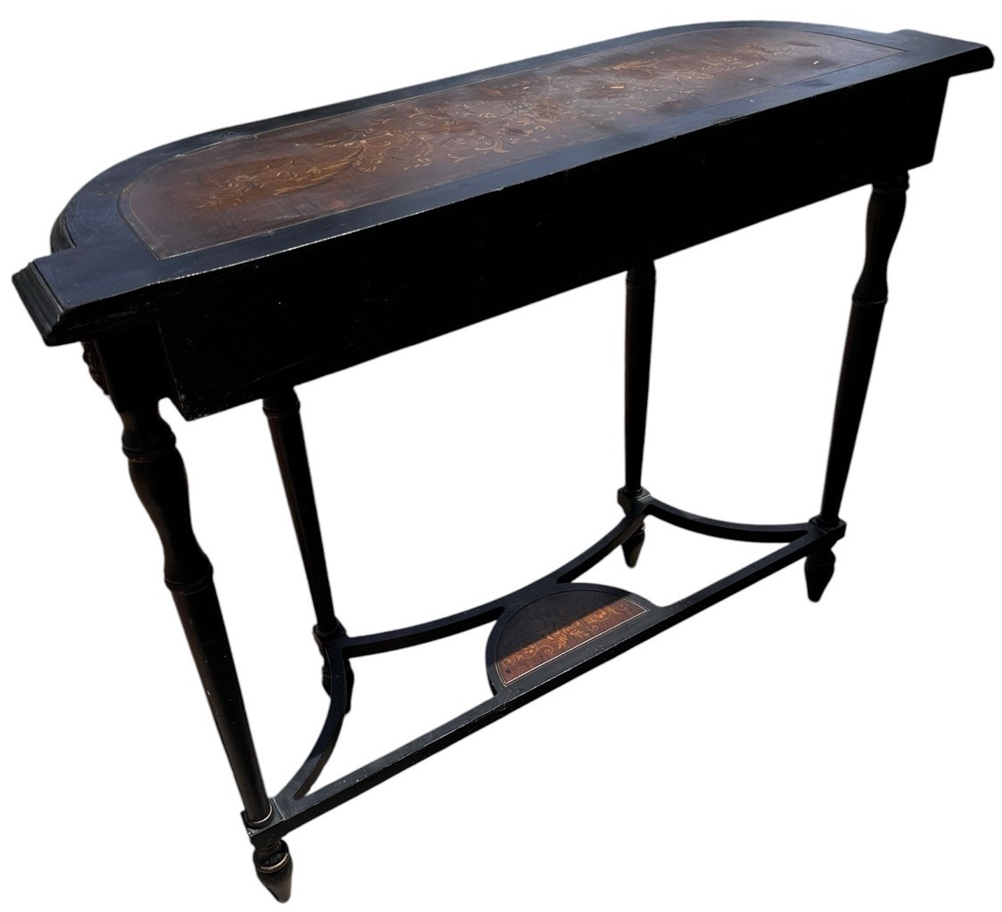 Bombay Demilune Console Table Painted Narrow Accent Stand Dark Academia