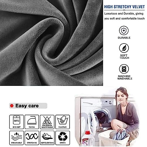 Ottoman Cover Square Velvet Storage Ottoman 13″D x 13″W x 15″H Dark Gray