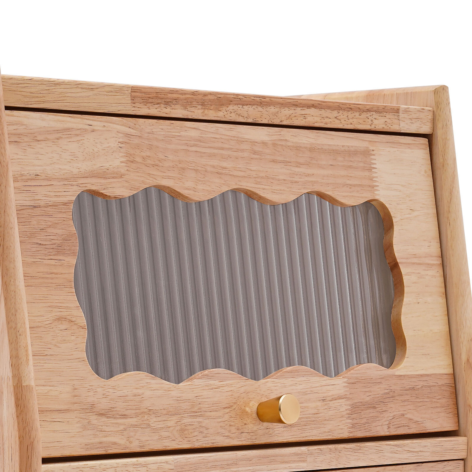 43.5*40*48cm Rubberwood Bedside Cabinet Bedroom Storage Cabinet With 2 Drawers