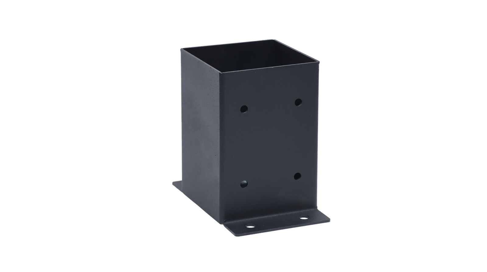 4×4 Edge-Mount Post Base Bracket 4-Pack 2-Side Flange Wall-Flush Deck Black