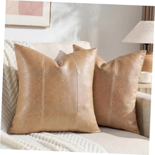Fancy Homi 26×26 Pillow Covers Set of 2, Euro Pillow 26″ x 26″ (Pack of 2) Tan