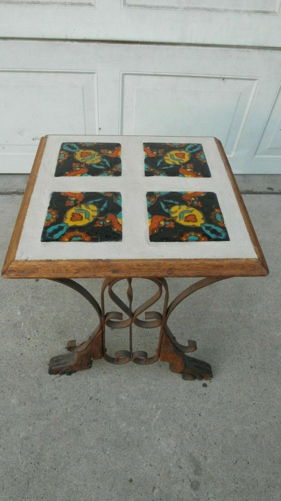 1920S WROUGHT IRON WOOD SPANISH REVIVAL CALIFORNIA POTTERY TILE TABLE TUDOR D&M