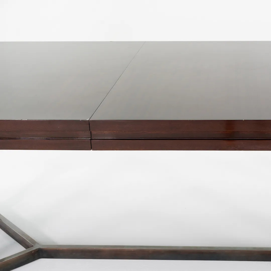 2016 David Kleinberg Custom Mahogany Bronze and Parchment Extension Dining Table