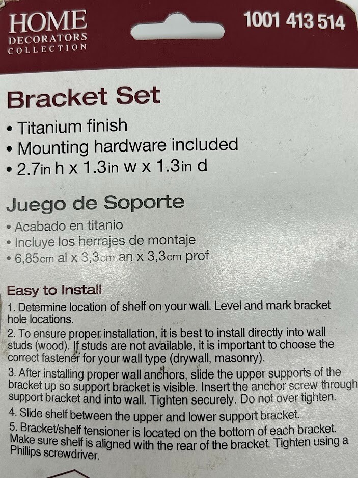 1.5 in. W x 2 in. H Titanium Cube Decorative Shelf Bracket 2 Packs of 2